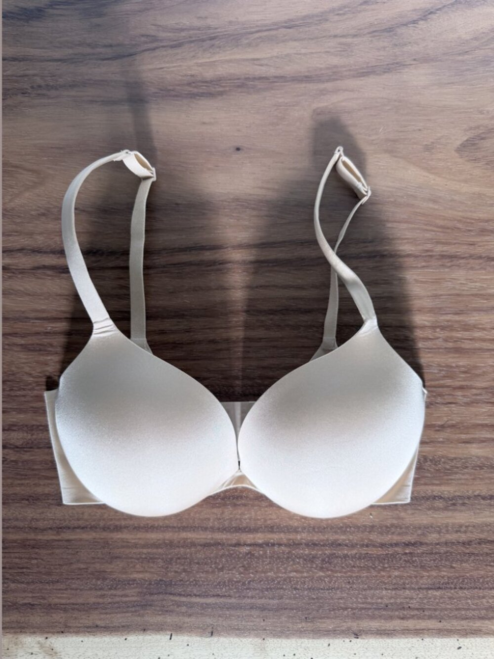 SKIMS 32DD Champagne Smooth Push Up T Shirt Bra Underwire Padded Nude Beige